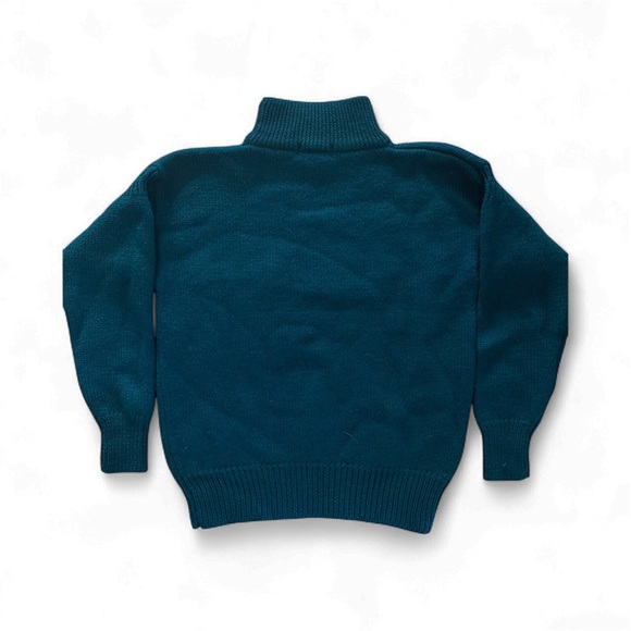 1980’s Vintage Gap & Co 100% Wool Mock Neck Sweater Womens Size Small. Deep Teal - Picture 2 of 6